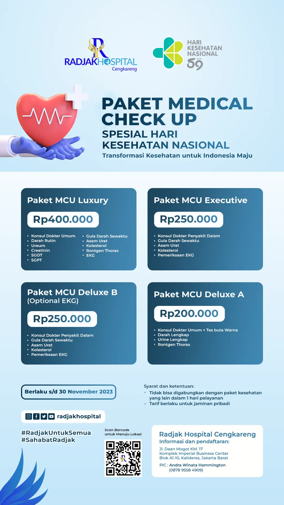 sub-Paket Medical Check Up Spesial Hari Kesehatan Nasional
